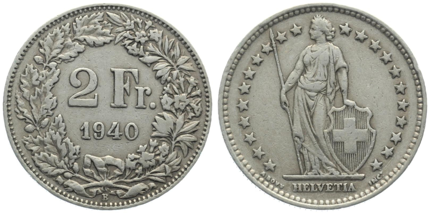 2 Franken 1940 B